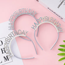 Load image into Gallery viewer, Glitter HAPPY BIRTHDAY Diamond Hair Band Birthday Party Decorations Rhinestone Hairband Headband Girl Hair Accoessories