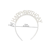 Load image into Gallery viewer, Glitter HAPPY BIRTHDAY Diamond Hair Band Birthday Party Decorations Rhinestone Hairband Headband Girl Hair Accoessories
