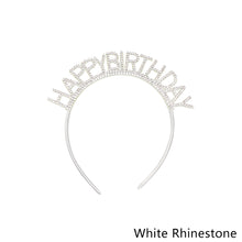 Load image into Gallery viewer, Glitter HAPPY BIRTHDAY Diamond Hair Band Birthday Party Decorations Rhinestone Hairband Headband Girl Hair Accoessories