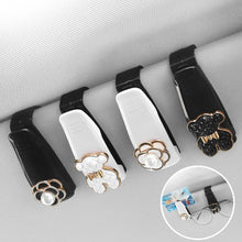 Load image into Gallery viewer, Car Eyeglass Holder Glasses Interior Storage Clip Auto Organize Car Sunglasses Holder Camellia & Bear Decoration