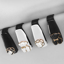 Load image into Gallery viewer, Car Eyeglass Holder Glasses Interior Storage Clip Auto Organize Car Sunglasses Holder Camellia & Bear Decoration