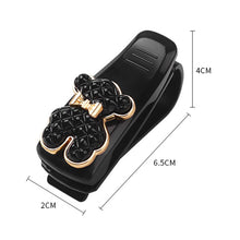 Load image into Gallery viewer, Car Eyeglass Holder Glasses Interior Storage Clip Auto Organize Car Sunglasses Holder Camellia & Bear Decoration