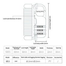 Load image into Gallery viewer, Anti Theft Motorcycle Three Digit Password Combination Safety Cable Wire Rope Helmet Lock Safety Rope Lock