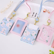 Load image into Gallery viewer, PU Leather Creative Pattern Card Case Keychain Card Case Photo idol Bus ID Card Bank Card Case Key Chain