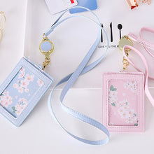 Load image into Gallery viewer, PU Leather Creative Pattern Card Case Keychain Card Case Photo idol Bus ID Card Bank Card Case Key Chain