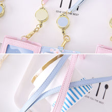 Load image into Gallery viewer, PU Leather Creative Pattern Card Case Keychain Card Case Photo idol Bus ID Card Bank Card Case Key Chain
