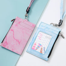 Load image into Gallery viewer, PU Leather Creative Marble Pattern Card Case Keychain Card Case Photo idol Bus ID Card Bank Card Case Key Chain