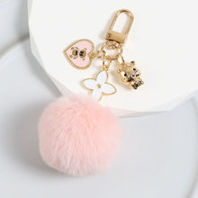 Load image into Gallery viewer, Ladies Pompom Keychain Bag Pendant Car Key Holder Girl Key Ring Charms Accessories Gift
