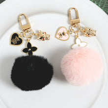 Load image into Gallery viewer, Ladies Pompom Keychain Bag Pendant Car Key Holder Girl Key Ring Charms Accessories Gift