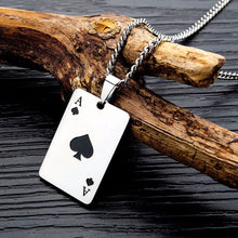 Load image into Gallery viewer, Lucky Spades Pendant Necklace Personality Heart Playing Card A Pendant Titanium Steel Red Black Silver Necklaces Jewelry