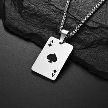 Load image into Gallery viewer, Lucky Spades Pendant Necklace Personality Heart Playing Card A Pendant Titanium Steel Red Black Silver Necklaces Jewelry