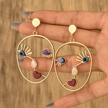 Load image into Gallery viewer, Retro Exaggerated Abstract Face Pendant Earrings for Women Creative Design Alloy Ear Rings Wild Girls Party Gifts Jewelry