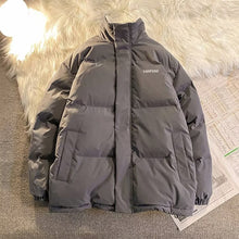Load image into Gallery viewer, Men Winter Cotton Padded Clothes Loose Velvet Stand Collar Cotton Padded Clothes Versatile Cotton Padded Jacket