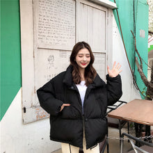 Load image into Gallery viewer, Women Stand Collar Thickened Cotton Padded Clothes Loose Warm Cotton Padded Jacket Winter Outwear