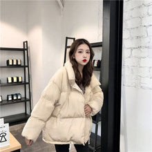 Load image into Gallery viewer, Women Stand Collar Thickened Cotton Padded Clothes Loose Warm Cotton Padded Jacket Winter Outwear