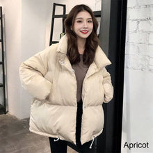 Load image into Gallery viewer, Women Stand Collar Thickened Cotton Padded Clothes Loose Warm Cotton Padded Jacket Winter Outwear
