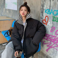 Load image into Gallery viewer, Women Winter Checkerboard Cotton Coat Vintage Fashion Thickened Loose Cotton Padded Jacket Warm Outwear