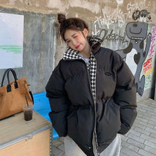 Load image into Gallery viewer, Women Winter Checkerboard Cotton Coat Vintage Fashion Thickened Loose Cotton Padded Jacket Warm Outwear