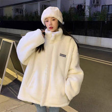 Load image into Gallery viewer, Women Stand Collar Lamb Wool Thickened Cotton Coat Cotton Padded Jacket Fashionable Loose Warm Winter Coat