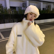Load image into Gallery viewer, Women Stand Collar Lamb Wool Thickened Cotton Coat Cotton Padded Jacket Fashionable Loose Warm Winter Coat