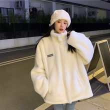 Load image into Gallery viewer, Women Stand Collar Lamb Wool Thickened Cotton Coat Cotton Padded Jacket Fashionable Loose Warm Winter Coat