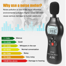Load image into Gallery viewer, JD-801 Decibel Monitor Digital Audio Sound Level Detector Meter Noise Tester Diagnostic Noise Measuring Instrument