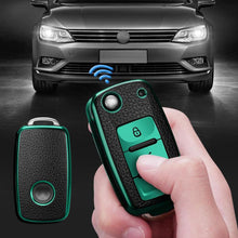 Load image into Gallery viewer, Leather TPU Car Key Case Cover Fob For VW Volkswagen Polo Tiguan Passat Golf MK Jetta Skoda Kodiaq Superb Octavia Seat