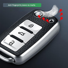 Load image into Gallery viewer, Leather TPU Car Key Case Cover Fob For VW Volkswagen Polo Tiguan Passat Golf MK Jetta Skoda Kodiaq Superb Octavia Seat