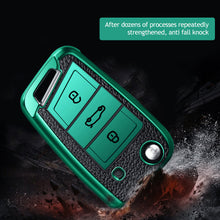 Load image into Gallery viewer, Leather TPU Car Key Case Cover Fob For VW Volkswagen Polo Tiguan Passat Golf MK Jetta Skoda Kodiaq Superb Octavia Seat