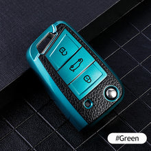 Load image into Gallery viewer, Leather TPU Car Key Case Cover Fob For VW Volkswagen Polo Tiguan Passat Golf MK Jetta Skoda Kodiaq Superb Octavia Seat