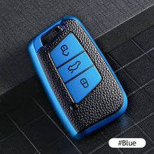 Load image into Gallery viewer, Leather TPU Car Key Case Cover Fob For VW Volkswagen Polo Tiguan Passat Golf MK Jetta Skoda Kodiaq Superb Octavia Seat