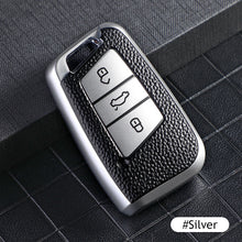 Load image into Gallery viewer, Leather TPU Car Key Case Cover Fob For VW Volkswagen Polo Tiguan Passat Golf MK Jetta Skoda Kodiaq Superb Octavia Seat