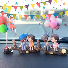 Load image into Gallery viewer, Cute Car Accessories Cartoon Couples Action Figure Figurines Balloon Ornament Auto Interior Dashboard for Girls Gifts