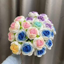 Load image into Gallery viewer, 1pc Knit Flower Hand-Knitted Fake Flowers Hand-woven Rose Tulips Sunflower Daisy Wedding Decoration Valentine's Mother's Teacher's Day Gift Creative Knitting Bouquet