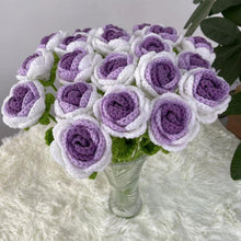 Load image into Gallery viewer, 1pc Knit Flower Hand-Knitted Fake Flowers Hand-woven Rose Tulips Sunflower Daisy Wedding Decoration Valentine's Mother's Teacher's Day Gift Creative Knitting Bouquet