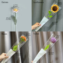 Load image into Gallery viewer, 1pc Knit Flower Hand-Knitted Fake Flowers Hand-woven Rose Tulips Sunflower Daisy Wedding Decoration Valentine's Mother's Teacher's Day Gift Creative Knitting Bouquet