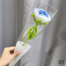 Load image into Gallery viewer, 1pc Knit Flower Hand-Knitted Fake Flowers Hand-woven Rose Tulips Sunflower Daisy Wedding Decoration Valentine's Mother's Teacher's Day Gift Creative Knitting Bouquet