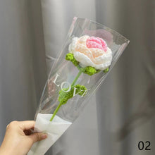 Load image into Gallery viewer, 1pc Knit Flower Hand-Knitted Fake Flowers Hand-woven Rose Tulips Sunflower Daisy Wedding Decoration Valentine's Mother's Teacher's Day Gift Creative Knitting Bouquet