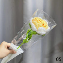 Load image into Gallery viewer, 1pc Knit Flower Hand-Knitted Fake Flowers Hand-woven Rose Tulips Sunflower Daisy Wedding Decoration Valentine's Mother's Teacher's Day Gift Creative Knitting Bouquet
