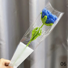 Load image into Gallery viewer, 1pc Knit Flower Hand-Knitted Fake Flowers Hand-woven Rose Tulips Sunflower Daisy Wedding Decoration Valentine's Mother's Teacher's Day Gift Creative Knitting Bouquet