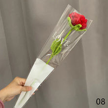 Load image into Gallery viewer, 1pc Knit Flower Hand-Knitted Fake Flowers Hand-woven Rose Tulips Sunflower Daisy Wedding Decoration Valentine's Mother's Teacher's Day Gift Creative Knitting Bouquet