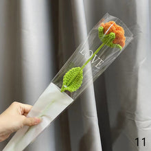 Load image into Gallery viewer, 1pc Knit Flower Hand-Knitted Fake Flowers Hand-woven Rose Tulips Sunflower Daisy Wedding Decoration Valentine's Mother's Teacher's Day Gift Creative Knitting Bouquet