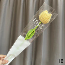 Load image into Gallery viewer, 1pc Knit Flower Hand-Knitted Fake Flowers Hand-woven Rose Tulips Sunflower Daisy Wedding Decoration Valentine's Mother's Teacher's Day Gift Creative Knitting Bouquet