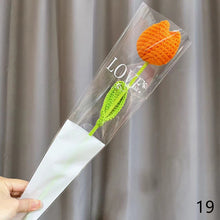 Load image into Gallery viewer, 1pc Knit Flower Hand-Knitted Fake Flowers Hand-woven Rose Tulips Sunflower Daisy Wedding Decoration Valentine's Mother's Teacher's Day Gift Creative Knitting Bouquet