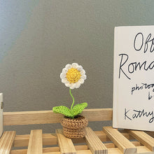 Load image into Gallery viewer, 1pc Knit Flower Hand-Knitted Fake Flowers Hand-woven Rose Tulips Sunflower Daisy Potted Wedding Decoration Valentine's Mother's Teacher's Day Gift Creative Knitting Bouquet
