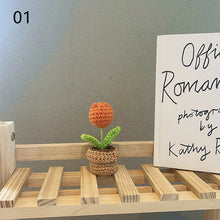 Load image into Gallery viewer, 1pc Knit Flower Hand-Knitted Fake Flowers Hand-woven Rose Tulips Sunflower Daisy Potted Wedding Decoration Valentine's Mother's Teacher's Day Gift Creative Knitting Bouquet