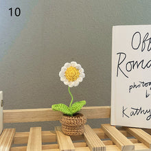 Load image into Gallery viewer, 1pc Knit Flower Hand-Knitted Fake Flowers Hand-woven Rose Tulips Sunflower Daisy Potted Wedding Decoration Valentine's Mother's Teacher's Day Gift Creative Knitting Bouquet