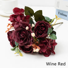 Load image into Gallery viewer, 6 Forks/Bouquet Artificial Flower Silk Rose Fake Flowers Artificial Plant Decorative Flowers Home Decor Wedding Decoration
