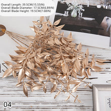 Load image into Gallery viewer, Gold -Tone Series Plastic Artificial Flowers Eucalyptus Ginkgo Leaf Coins Leaf Heart Grass Wedding Festival Decoration