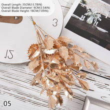 Load image into Gallery viewer, Gold -Tone Series Plastic Artificial Flowers Eucalyptus Ginkgo Leaf Coins Leaf Heart Grass Wedding Festival Decoration